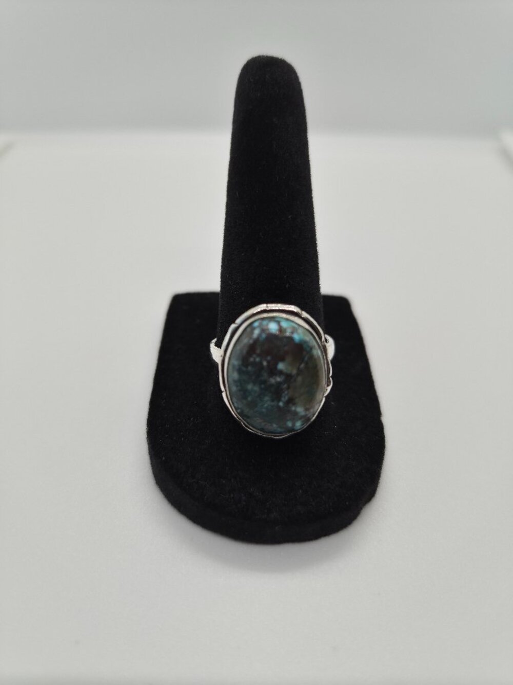 Sterling Silver 925 Turquoise Matrix Ring Boho Size 8.25